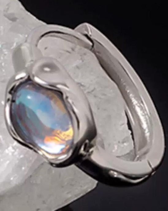 Moonstone Hoop Earrings