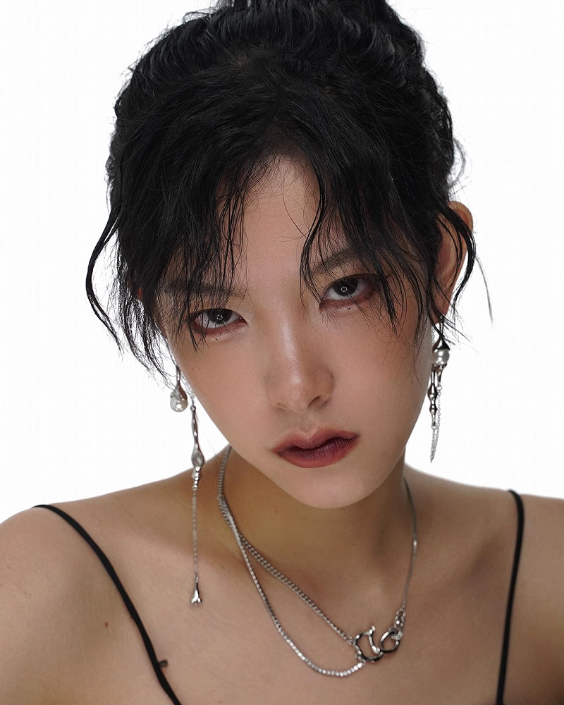 【SUMIYAKI】Water Drop Long Tassel Earrings pg1983