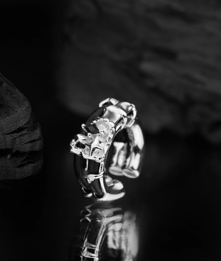 Dark Elegance Silver Earrings