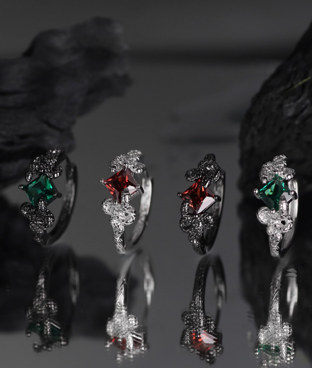 Silver Snake Earrings