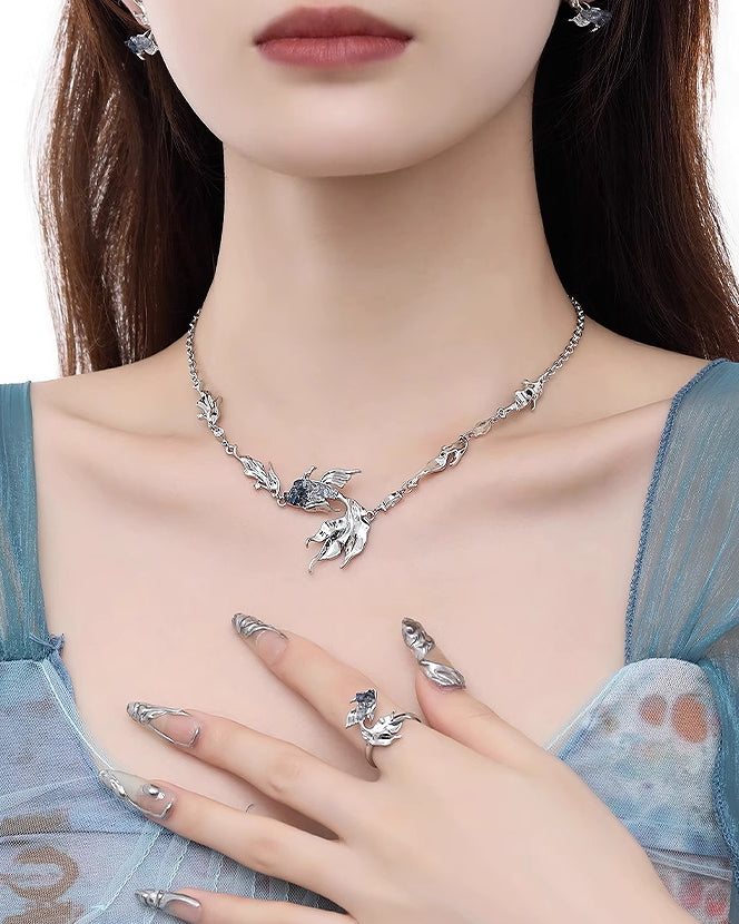 Blue Goldfish Necklace