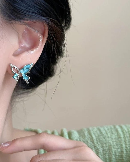 Asymmetrical Butterfly Earrings Set