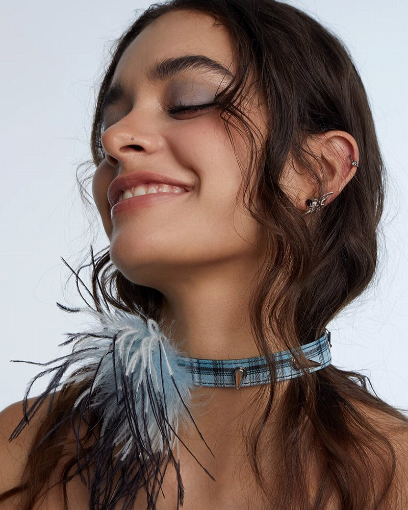 【OCTO VITA】Dancing Party Feather Rivet Choker pg510