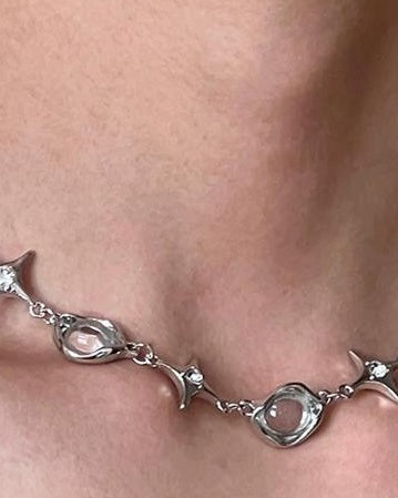 Urban Starburst Silver Necklace