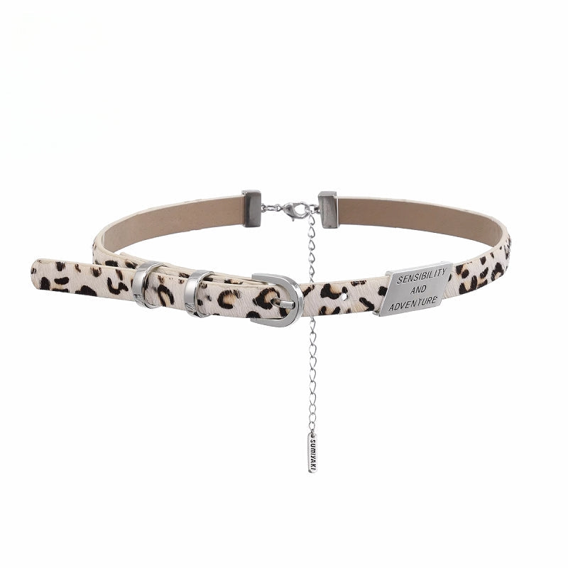 【SUMIYAKI】Graffiti Leopard Choker pg933