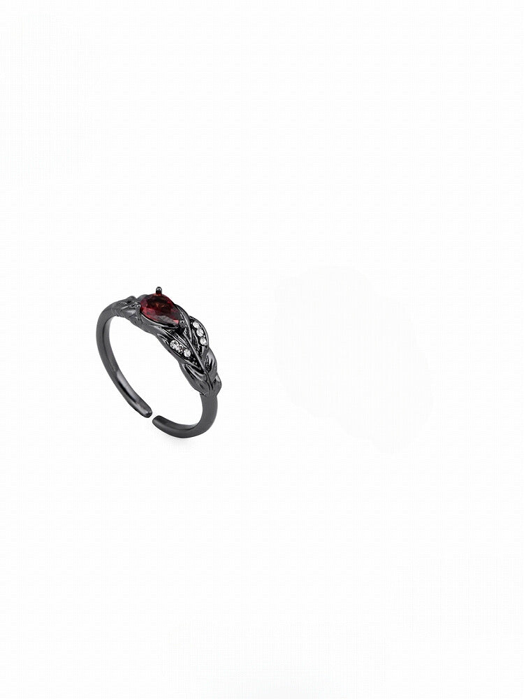 Feather Red Open Ring