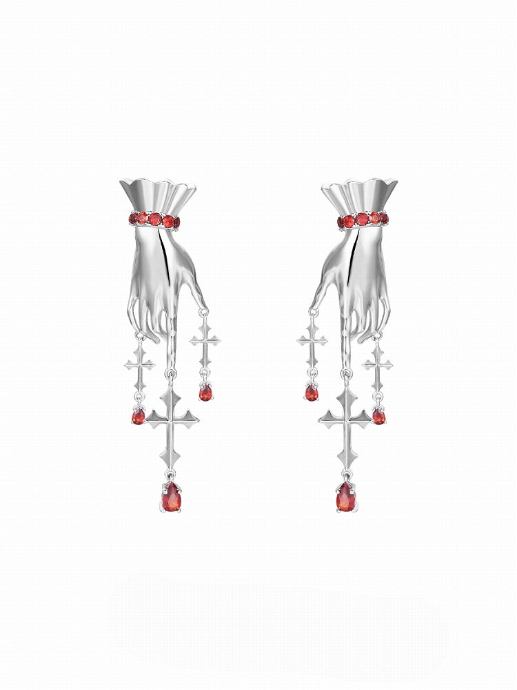 【OCTO VITA】King Hand Cross Earrings pg1044