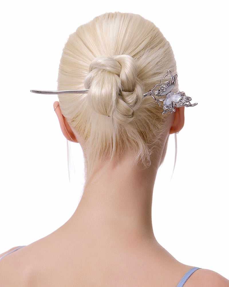 【SUMIYAKI】White Butterfly Tassel Hairpin pg1999