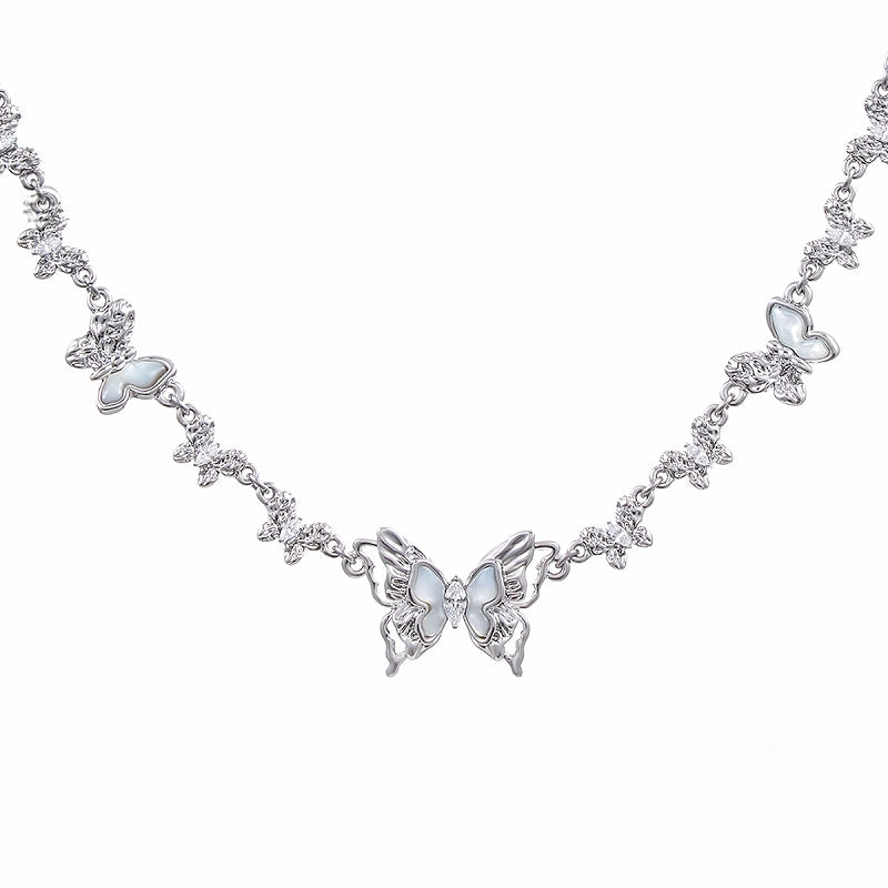 【SUMIYAKI】White Butterfly Necklace pg1996