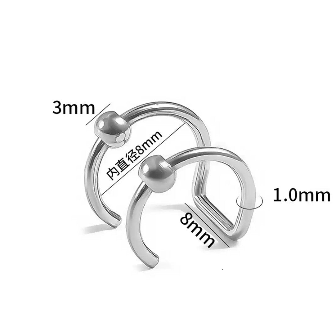 No-Piercing C-Shaped Lip Clips