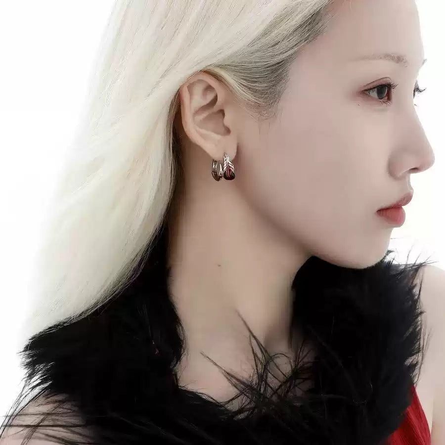 Spirit Crane Feather Earrings