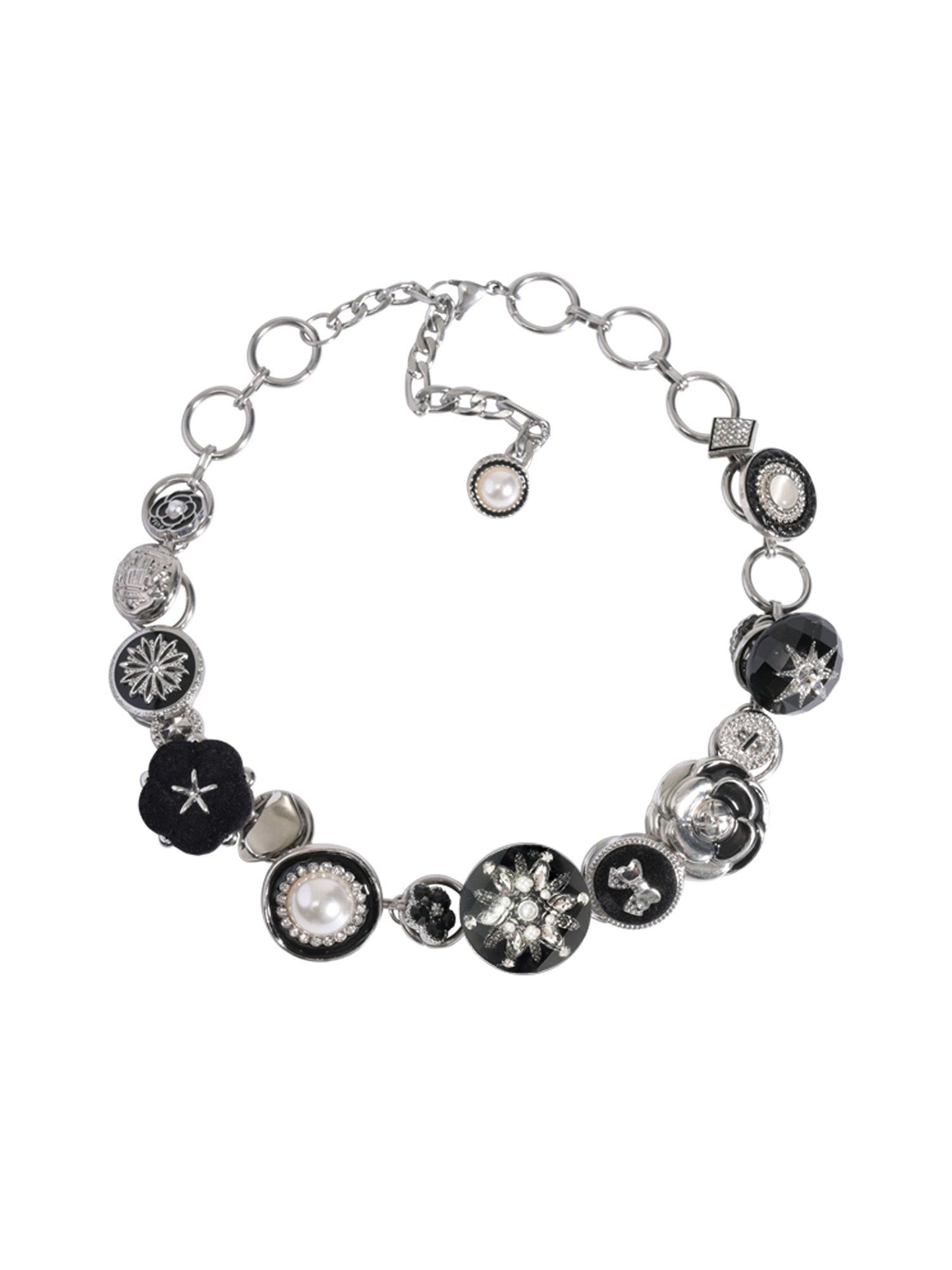 【Planktont】Black Button Necklace pg163