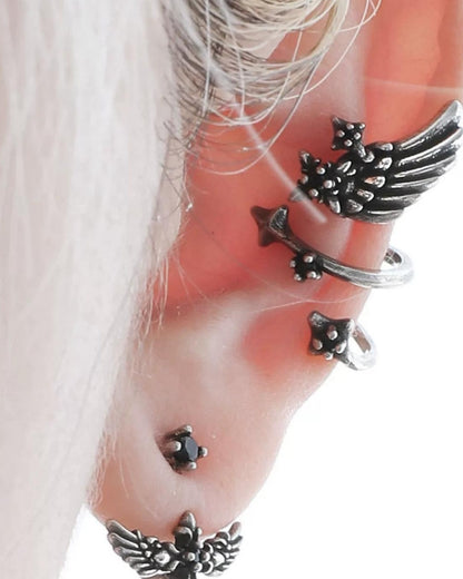 Fallen Angel Detachable Double Piercing Earrings