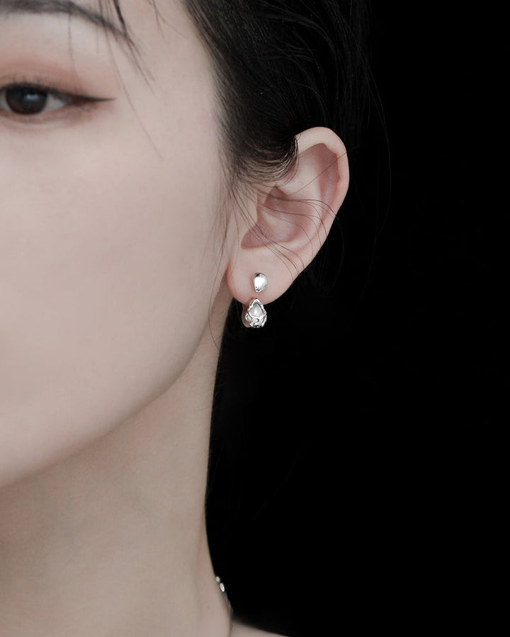 【1ST XULIE】Water Drop White Agate Earrings pg1985