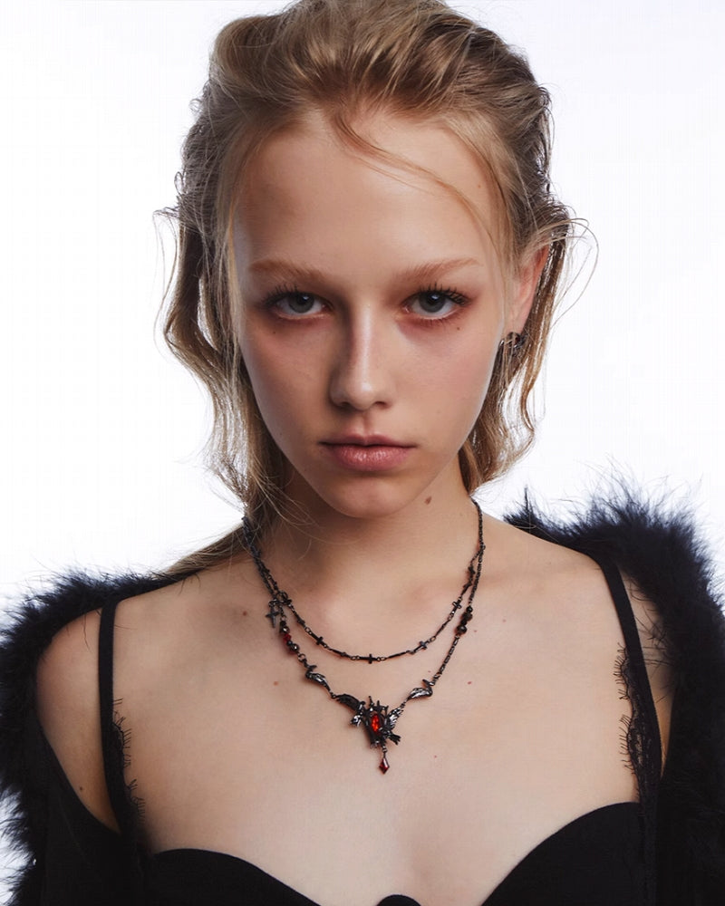 Raven Cage Layer Necklace 01