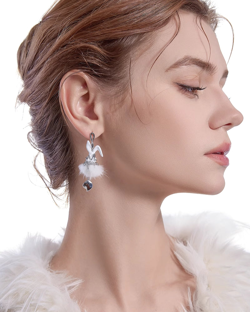 [MASW] Fairy Tale Apocalypse Plush Rabbit Earrings pg725