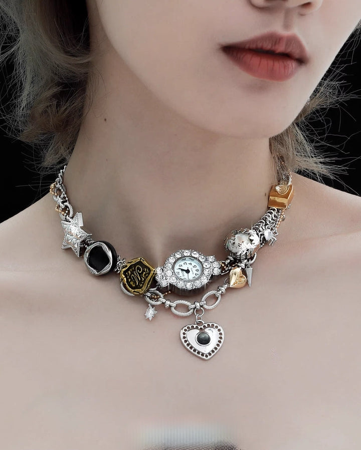 【1ST XULIE】Time Mirror Watch Necklace pg1904