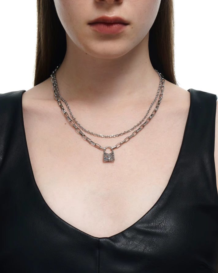 【BLACKHEAD】Interlock Chain Reaction Layer Necklace 02 pg1019