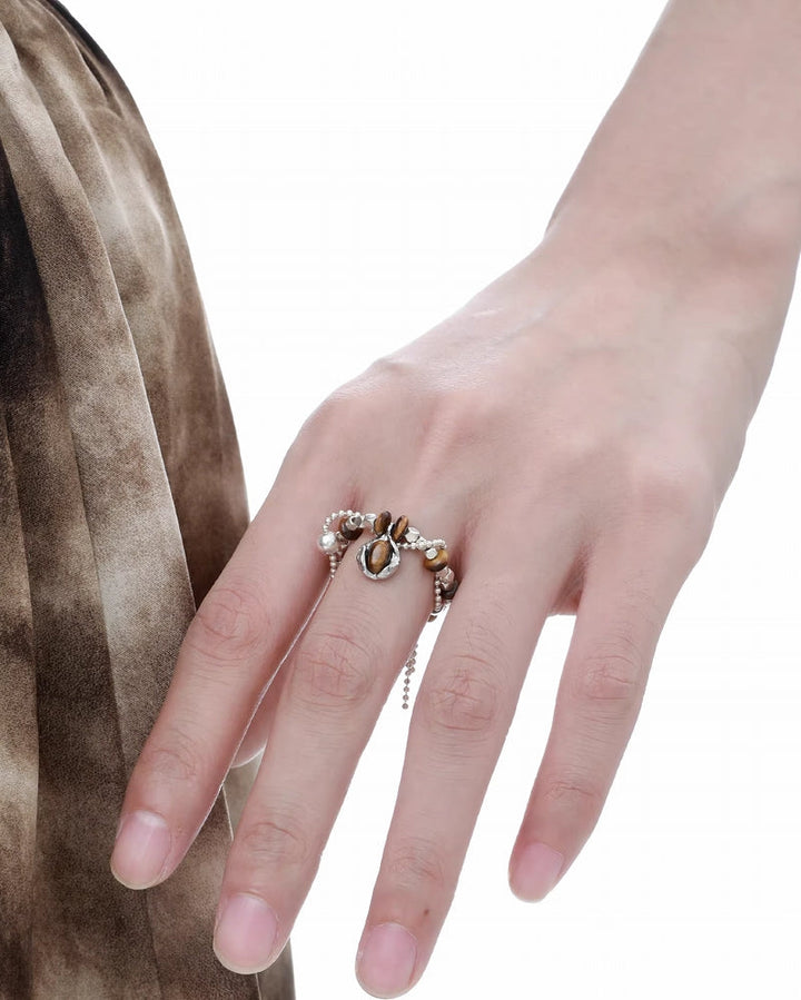 [1ST XULIE] Sunset Dunes Tiger Eye Stone Ring pg1801