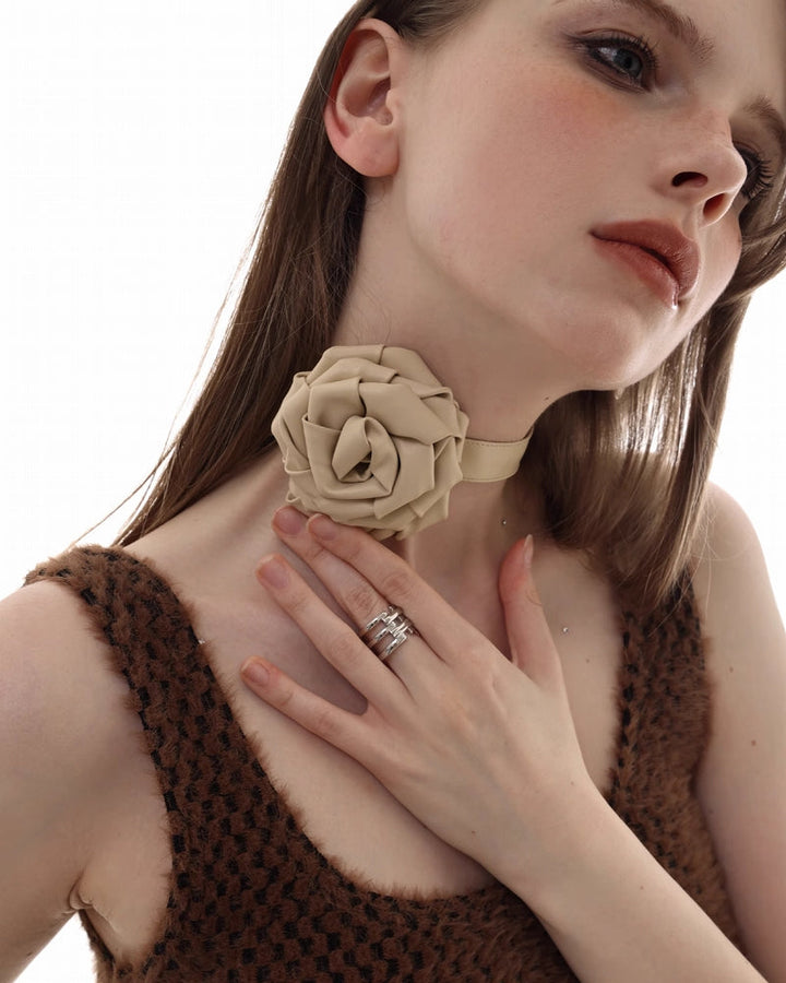 【SUMIYAKI】Fabric Rose Choker pg718