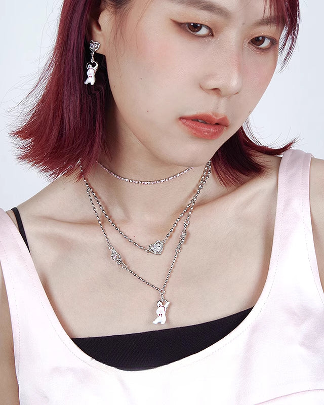 【Esak∞chi】Red Headband Bunny Necklace pg1457