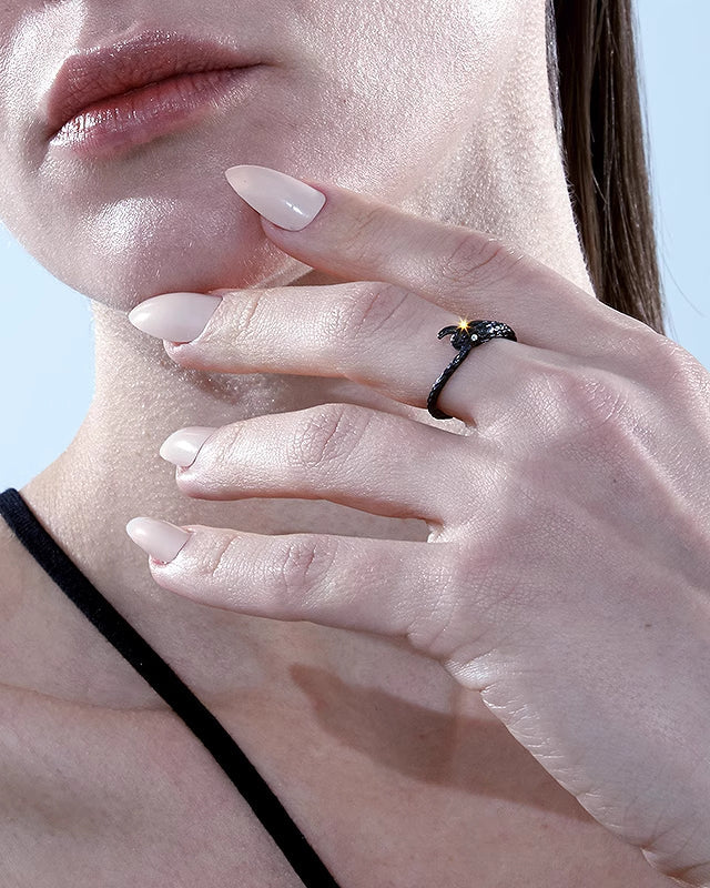 [BLACKHEAD]Ghost Kingdom Simple Snake Ring pg879