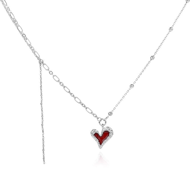 【OOMEOO】Preference Red Heart Necklace pg1395