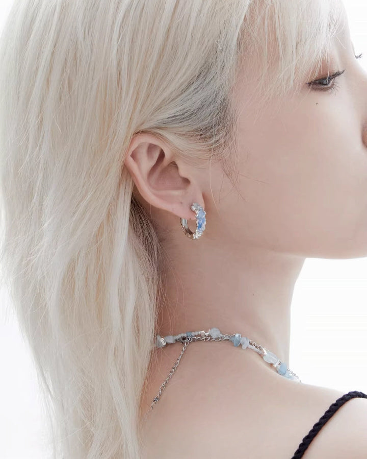 【1ST XULIE】Ice Century Age Sea Area Earrings pg996