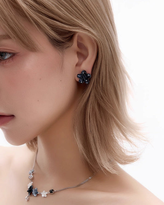 Night Sakura Flower Earrings