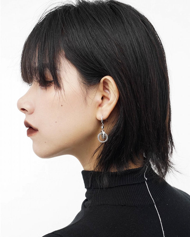 【SUMIYAKI】Gear Long Circle Earrings pg874