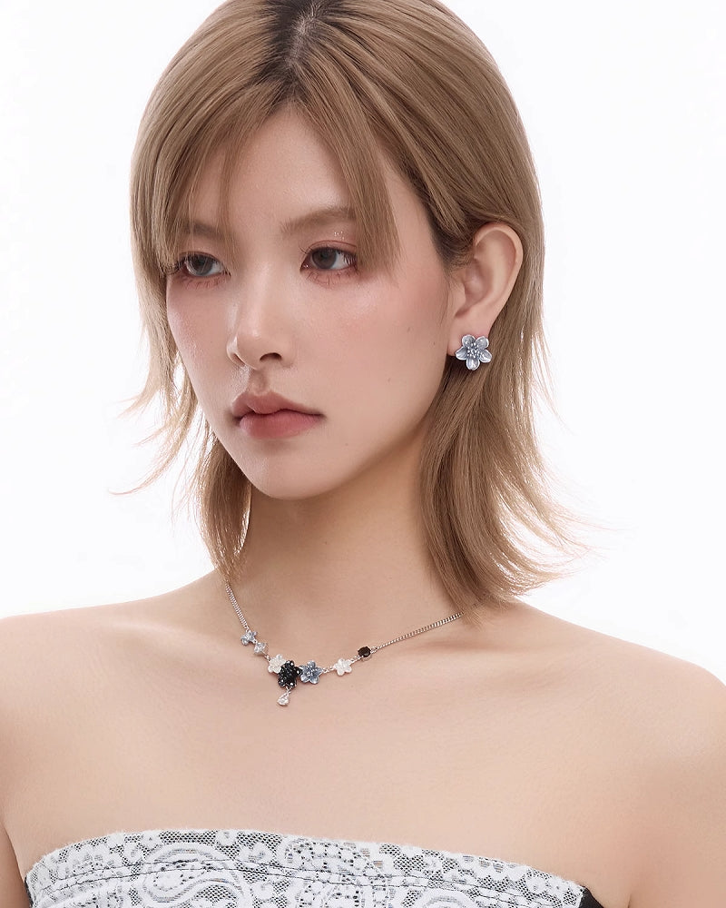 Night Sakura Flower Earrings