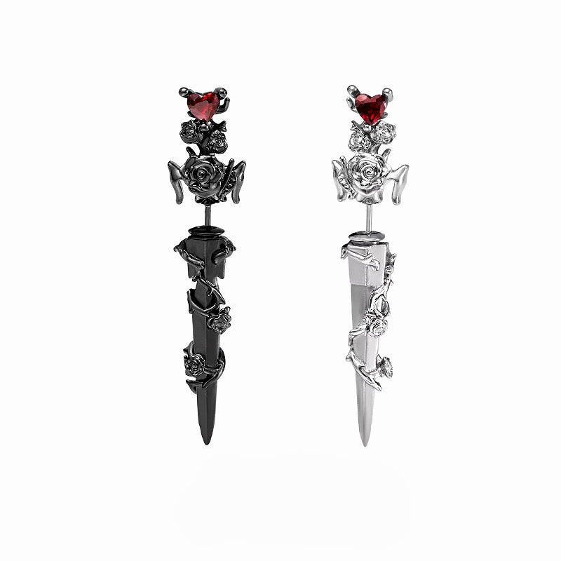 [1ST XULIE] Forbidden Rose Red Earrings pg826