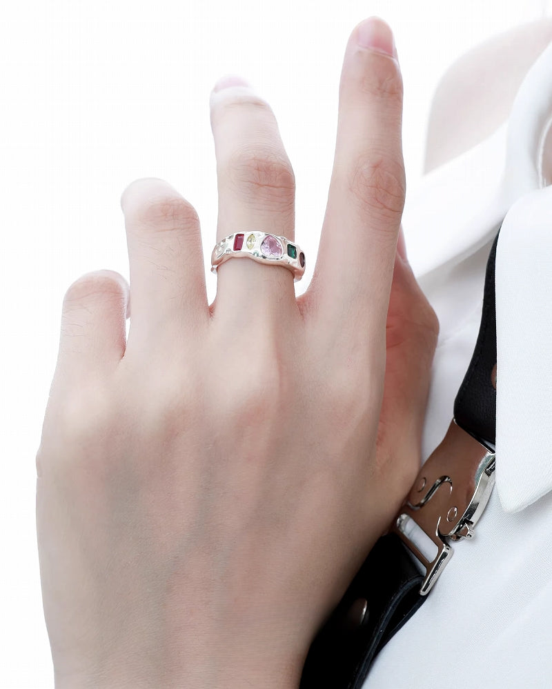 [1ST XULIE]Dopamine Color Treasure Sterling Ring pg599
