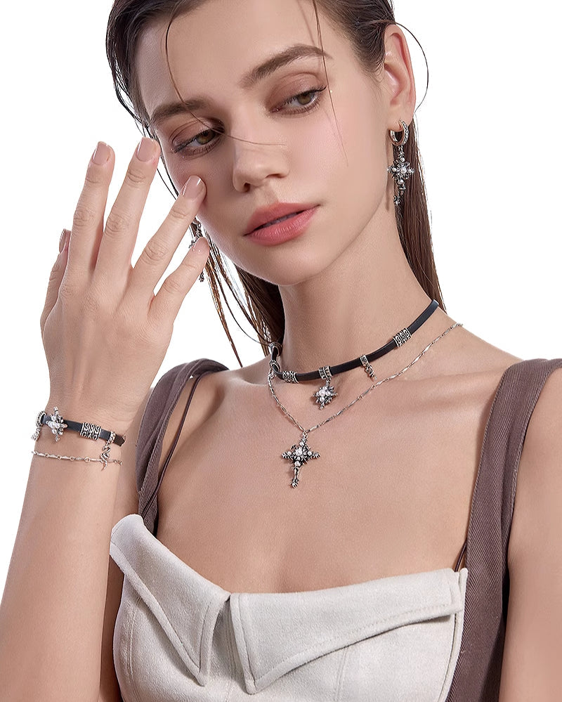 [MASW] Nostalgia Star Cross Choker and Necklace pg1305