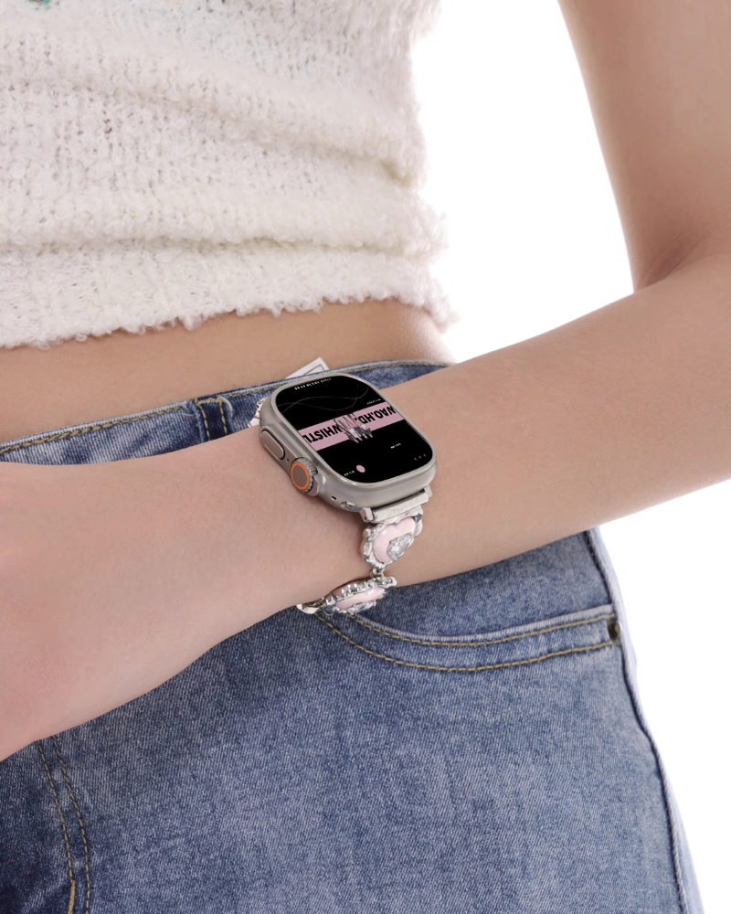 【SUMIYAKI】Apple Watch Metal Pearl & Heart Strap pg56