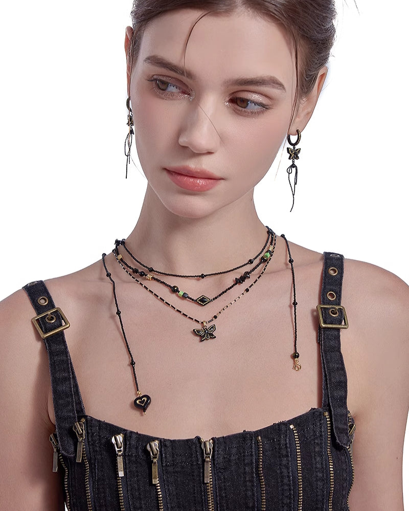 [MASW] Butterfly Dance Black Necklace pg260