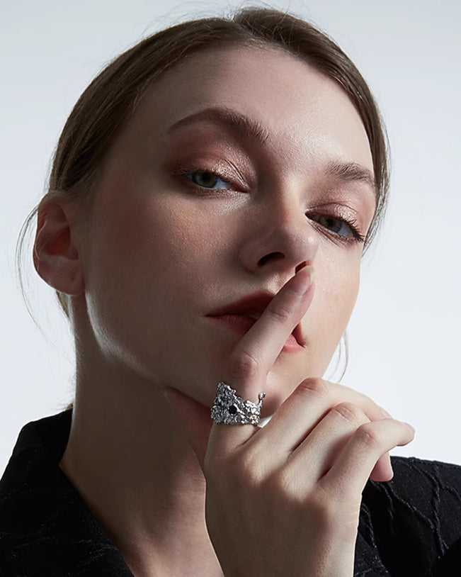 [FAITMAIN] Lunar Eclipse Dark Vintage Ring pg1142