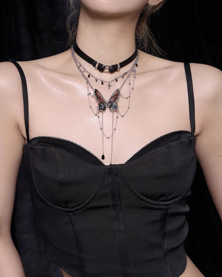 【SUMIYAKI】Three Dimensional Butterfly Choker & Necklace pg1896