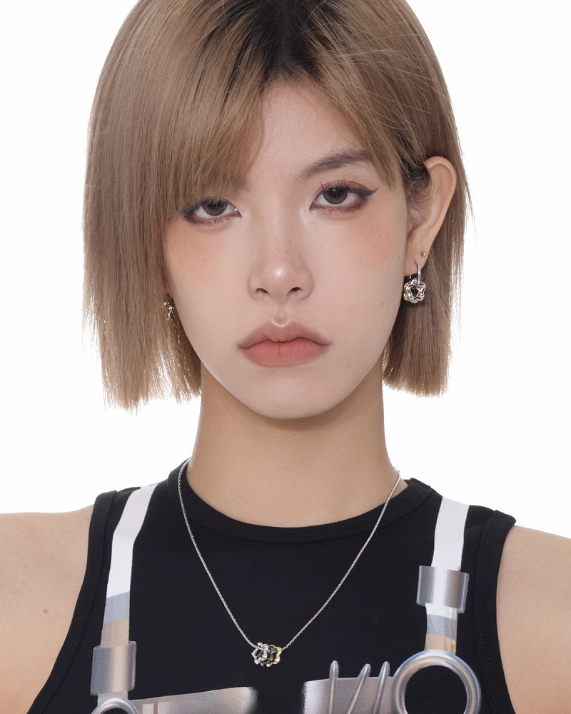 [SUMIYAKI] Small Flower Three Color Necklace pg1633