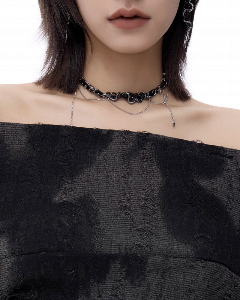 Jormungandr Snake Tassel Necklace