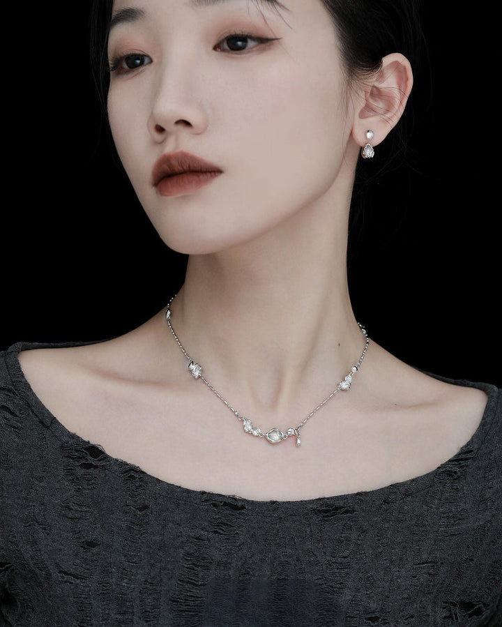 【1ST XULIE】Niche White Agate Necklace pg1262