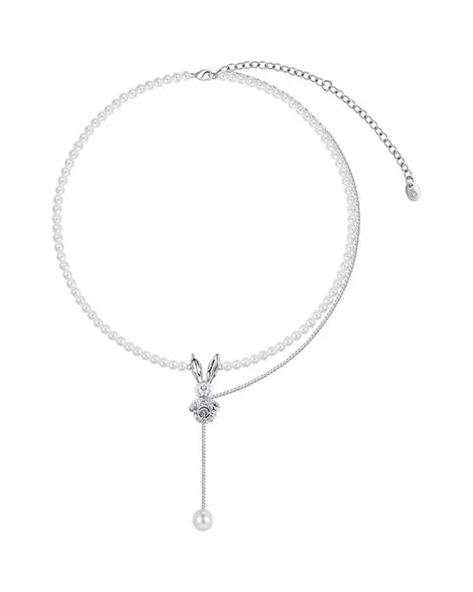 Moonlit Rabbit Y-Chain Necklace