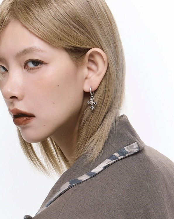 [SUMIYAKI] Skull Cross Earrings pg1619