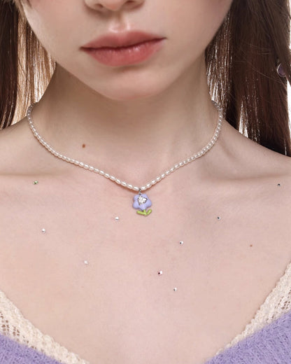[SUMIYAKI] Cream Tulip Necklace pg470
