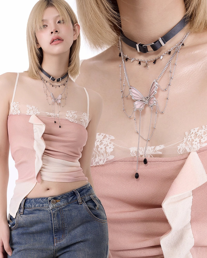 【SUMIYAKI】Three Dimensional Butterfly Choker & Necklace pg1896