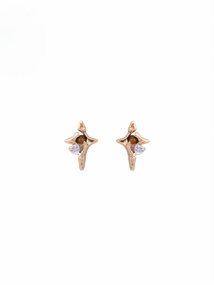 Yadan Tiger Eye Star Earrings 02