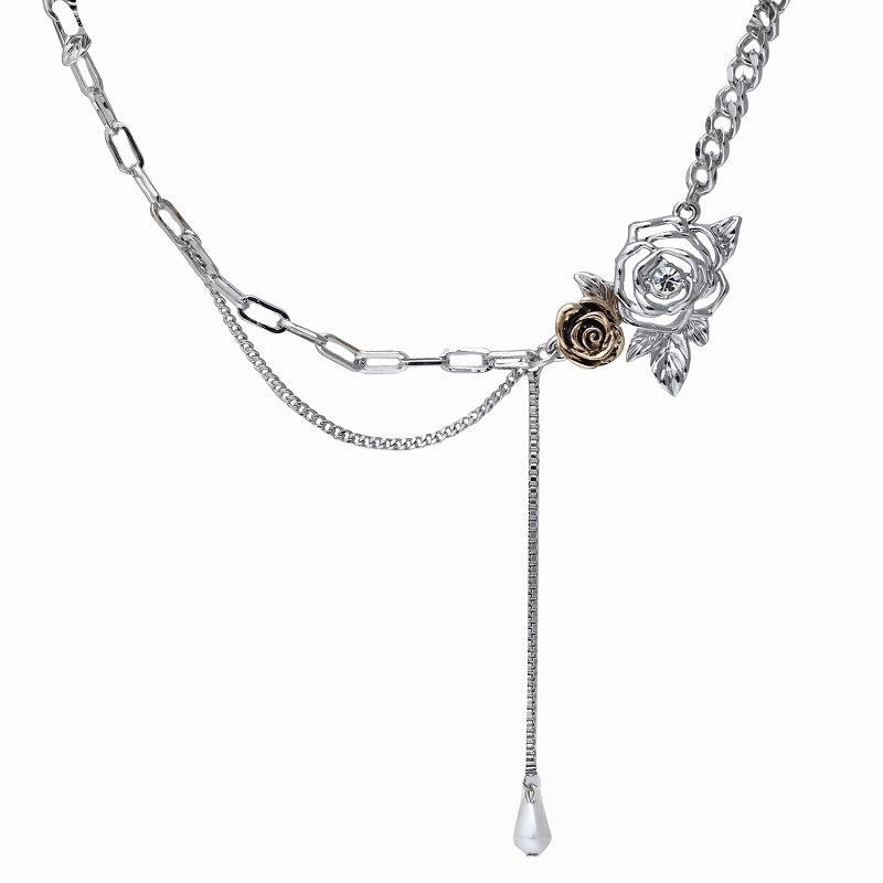 [1ST XULIE] Sunset Rose Layer Necklace pg1804