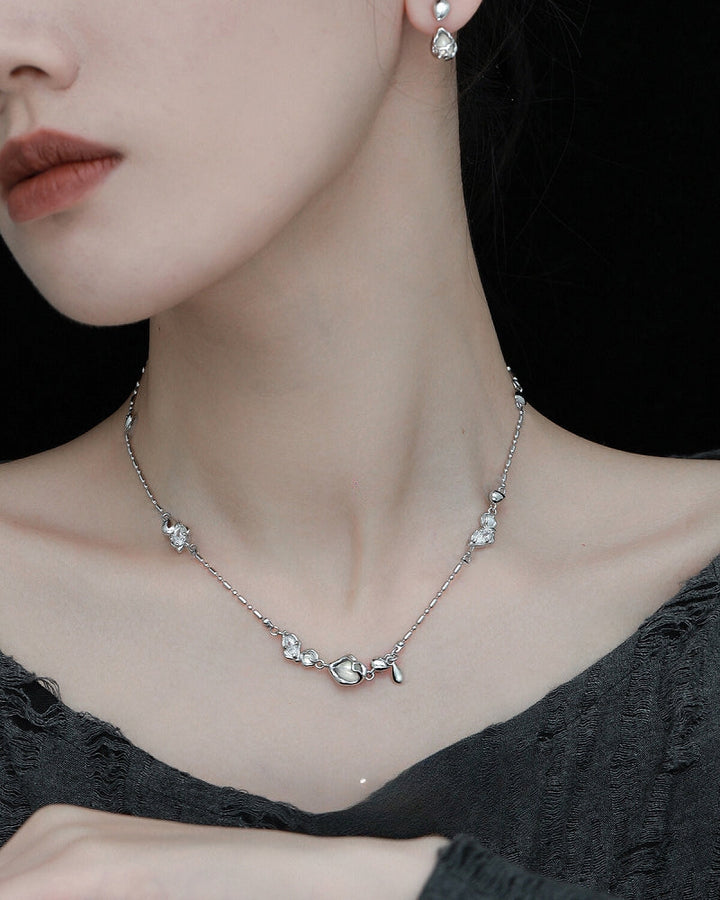 【1ST XULIE】Niche White Agate Necklace pg1262