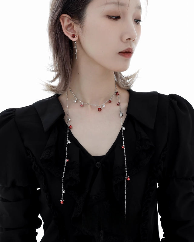[1ST XULIE] Forbidden Rose Red Necklace pg828