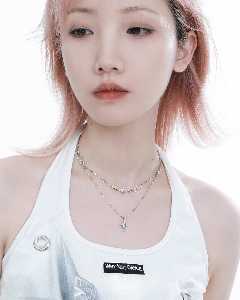 1ST XULIE】Sea Starry Sky Double Layer Necklace pg1547 – Punkgram